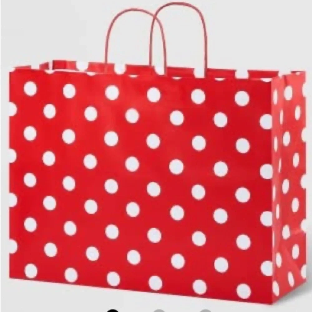 New Bundle of 12 Target Spritz Red Polka Dot Gift bags